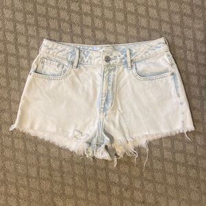 Pacsun Festival high rise shorts ~ White with blue wash